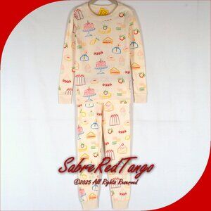 NWT Hanna Andersson Organic Long Johns Pajamas Sweet Patisserie Print 110 5